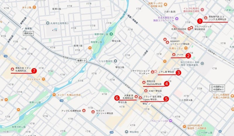 琴似・西町周辺