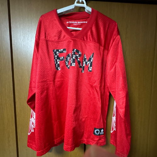 クロムハーツメッシュロングTシャツ 赤