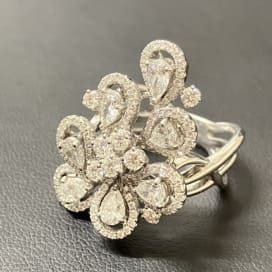 750WG 2.97ct 156P ダイヤ デザインリング