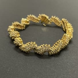 K18 28.7g D9.00Ct スモールメレダイヤ デザインブレスレット