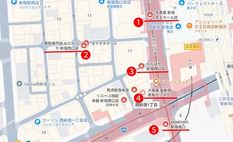 西口周辺