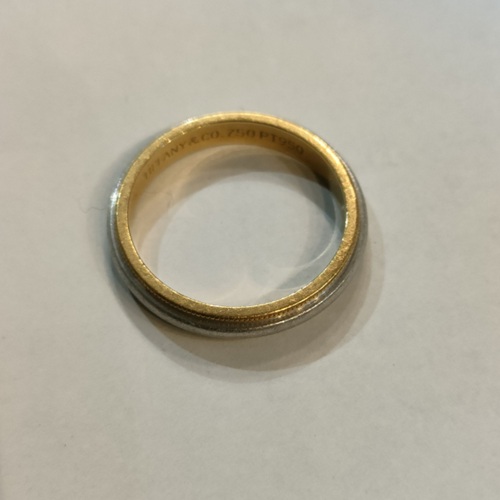 ティファニー ミルグレイン指輪 プラチナPT950/K18YG